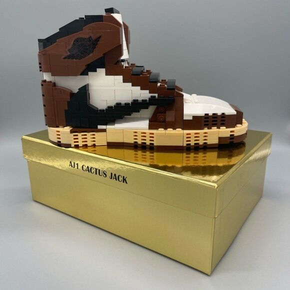 Completed Nike Air Jordan 1 x Travis Scott ‘Mocha’ Kick Brick Set - Picture 1 of 4